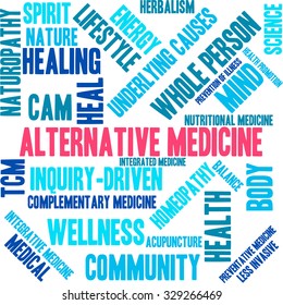 Alternative Medicine word cloud on a white background. 