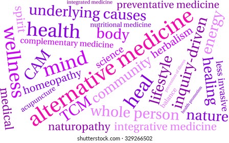 Alternative Medicine word cloud on a white background. 