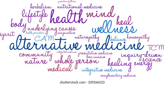Alternative Medicine word cloud on a white background. 