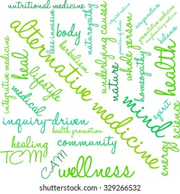 Alternative Medicine word cloud on a white background. 