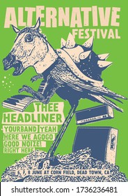 Alternative Music Festival Gig Poster Flyer Template 