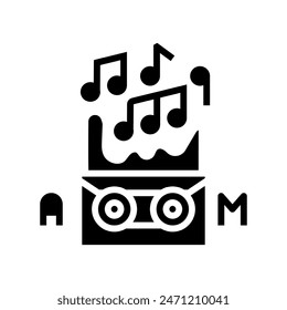 alternative music goth subculture glyph icon vector. alternative music goth subculture sign. isolated symbol illustration