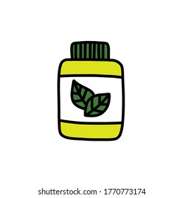 alternative, natural medicine doodle icon, vector illustration