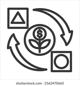 Alternative Outline Icon Vector Illustration