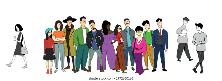 Alternative People Community Interests Crowd Colored Stock Vector (Royalty  Free) 1972630166