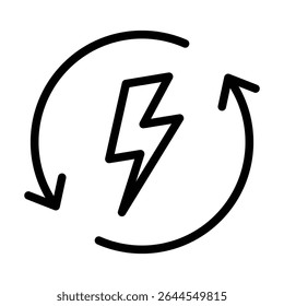 Sinal de definição de outline do ícone de energia alternativo