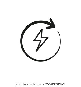 Alternative power icon Symbol mark in Outline style