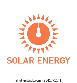 Alternative renewable energy symbol. Solar enegry icon. Bulb and sun power. Vector