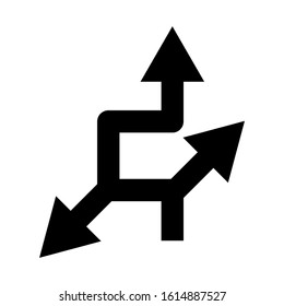 alternative route icon isolated sign symbol vector illustration - high quality black style vector icons
