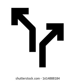 alternative route icon isolated sign symbol vector illustration - high quality black style vector icons
