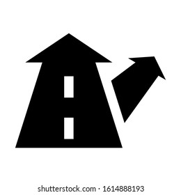 alternative route icon isolated sign symbol vector illustration - high quality black style vector icons
