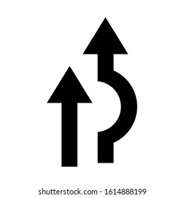 alternative route icon isolated sign symbol vector illustration - high quality black style vector icons
