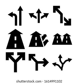 alternative route icon isolated sign symbol vector illustration - Collection of high quality black style vector icons
