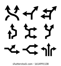 alternative route icon isolated sign symbol vector illustration - Collection of high quality black style vector icons
