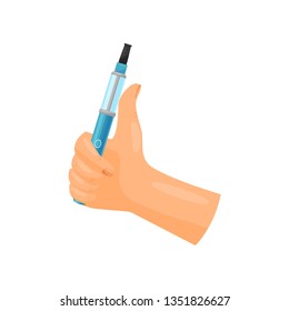 Alternative safe smoking. Vaping time. Vape advertising.
