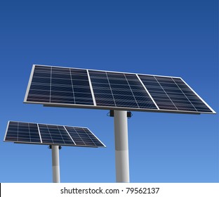 Alternative Solar Energy Panels Vector Illustration
