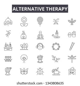 Alternative therapy line icons for web and mobile design. Editable stroke signs. Alternative therapy  outline concept illustrations