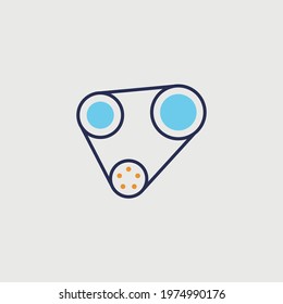 alternative timing belt vector icon serpentine power pulley