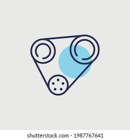 alternative timing belt vector icon serpentine power pulley