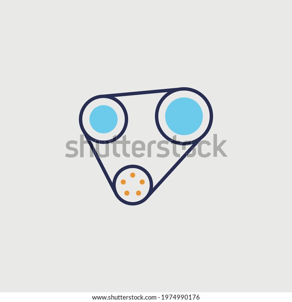 alternative timing belt vector icon serpentine
power pulley