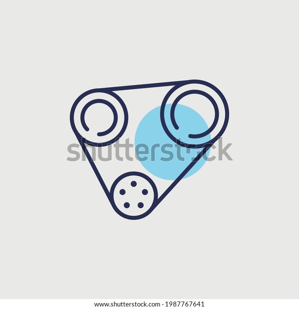 alternative timing belt vector icon serpentine\
power pulley