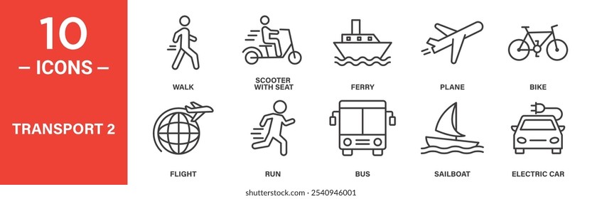 Alternative Transport Icons vector set