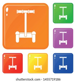 Alternative transport vehicle icons set collection vector 6 color isolated on white background