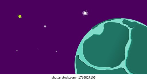 Alternative universe with planets vector 