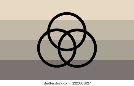 Alternative Venngender flag vector illustration. Mathematical intersection of two genders. Gender identity where two genders overlap and combined with each other creating a whole new gender. LGBTA+.