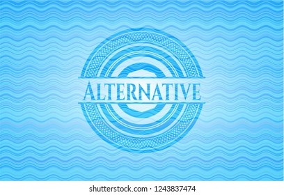 Alternative water wave concept style emblem.