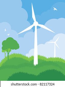Alternative wind energy vector ecology background