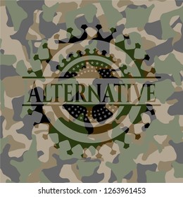 Alternative written on a camo texture