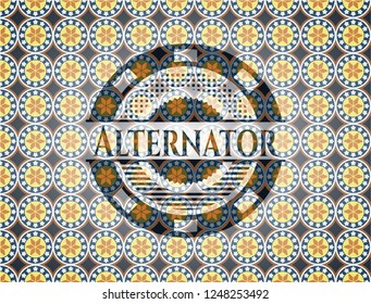 Alternator arabesque style emblem. arabic decoration.