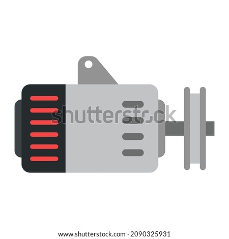 alternator flat clipart vector illustration