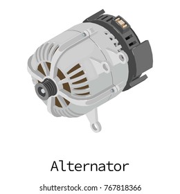 Alternator icon. Isometric illustration of alternator vector icon for web