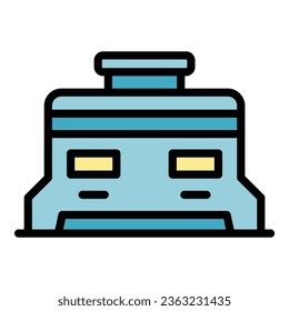 Alternator icon outline vector. Power generator. Motor backup color flat