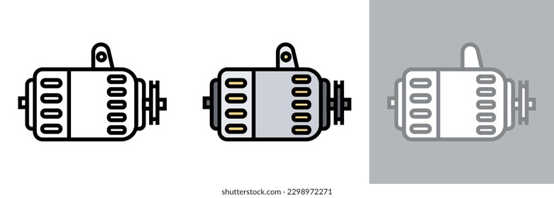 Alternator Icon, The alternator is a vital component of a vehicle's charging system that generates electrical power to recharge the battery and power the electrical system.