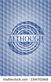 Although blue emblem with geometric pattern background.