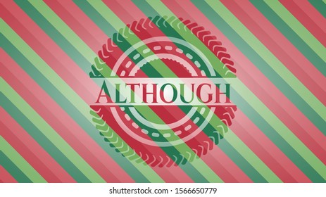 Although christmas style badge. Vector Illustration. Detailed.