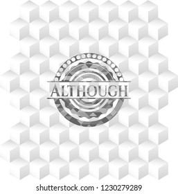 Although grey emblem with cube white background