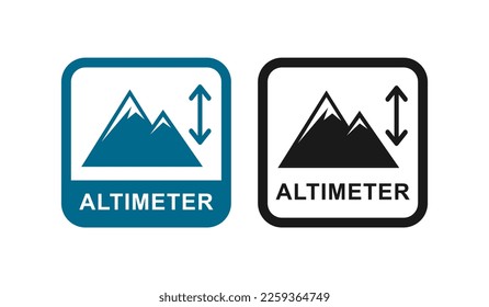 Altimeter with mount vector logo badge. Suitable for product label