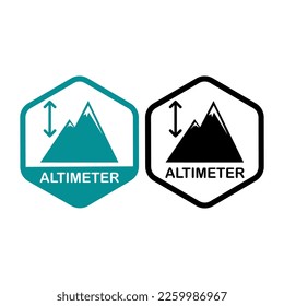 Altimeter with mount vector logo badge. Suitable for product label