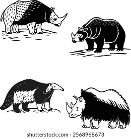 Altirhinus bundle line art and illustrator eps