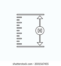 Altitude Icon. Height, High Symbol  - Vector.