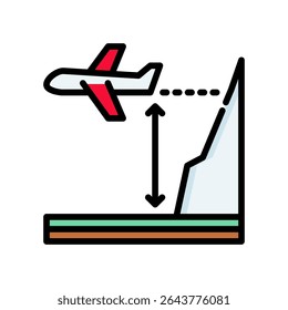 Altitude Icon Lineal Color Vector Illustration