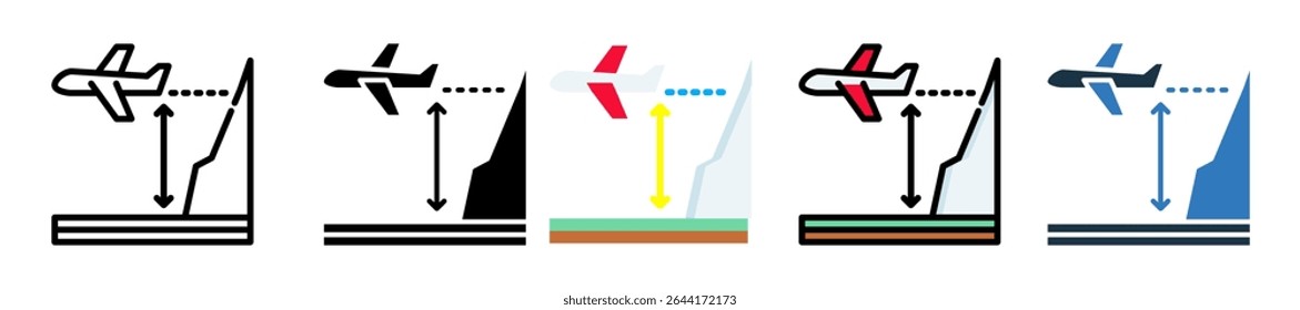Ícone de altitude - Ilustração de vetor de vários estilos