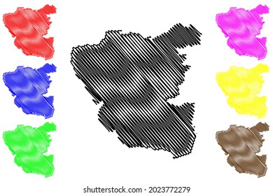 Altmarkkreis Salzwedel district (Federal Republic of Germany, rural district, Free State of Saxony-Anhalt) map vector illustration, scribble sketch Altmarkkreis Salzwedel map