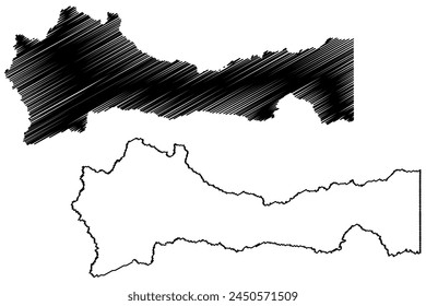 Alto Alegre municipality (State of Roraima, Municipalities of Brazil, Federative Republic of Brazil) map vector illustration, scribble sketch Alto Alegre map