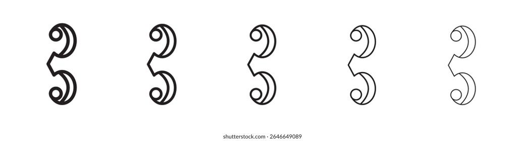 alto clef icon black and white vector sign