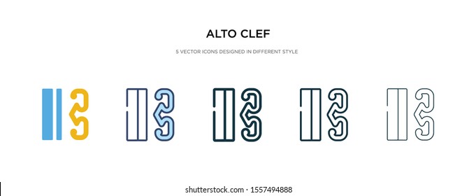 alto clef icon in different style vector illustration. two colored and black alto clef vector icons designed in filled, outline, line and stroke style can be used for web, mobile, ui